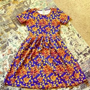 Blue/gold floral LulaRoe dress